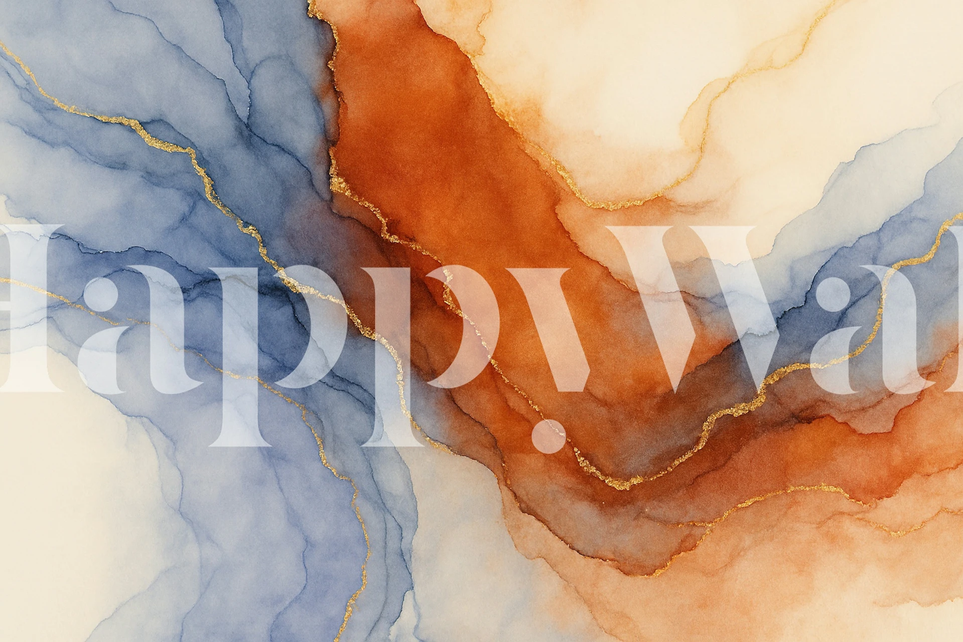 Periwinkle Rust Gold Flow tapeta