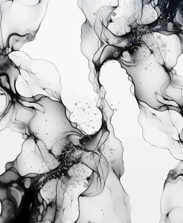 Black White fluid Liquid sparkles glitter