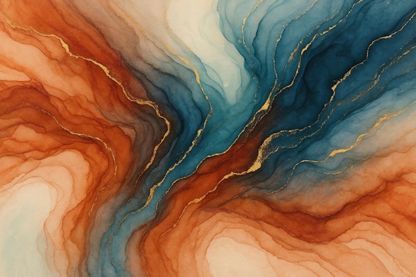 Terracotta Blue Gold Flow