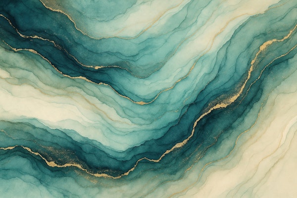Tideglass Teal Gold Flow