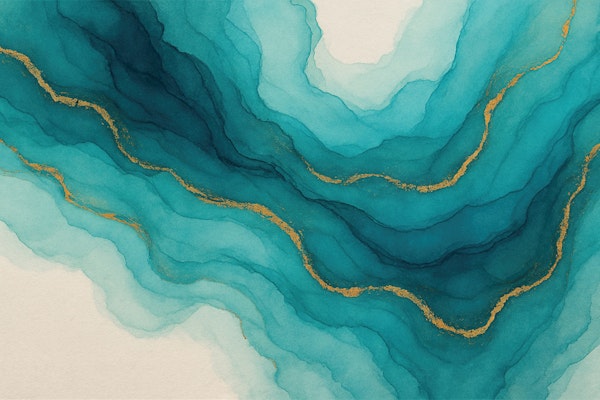 Turquoise Crest Gold Flow