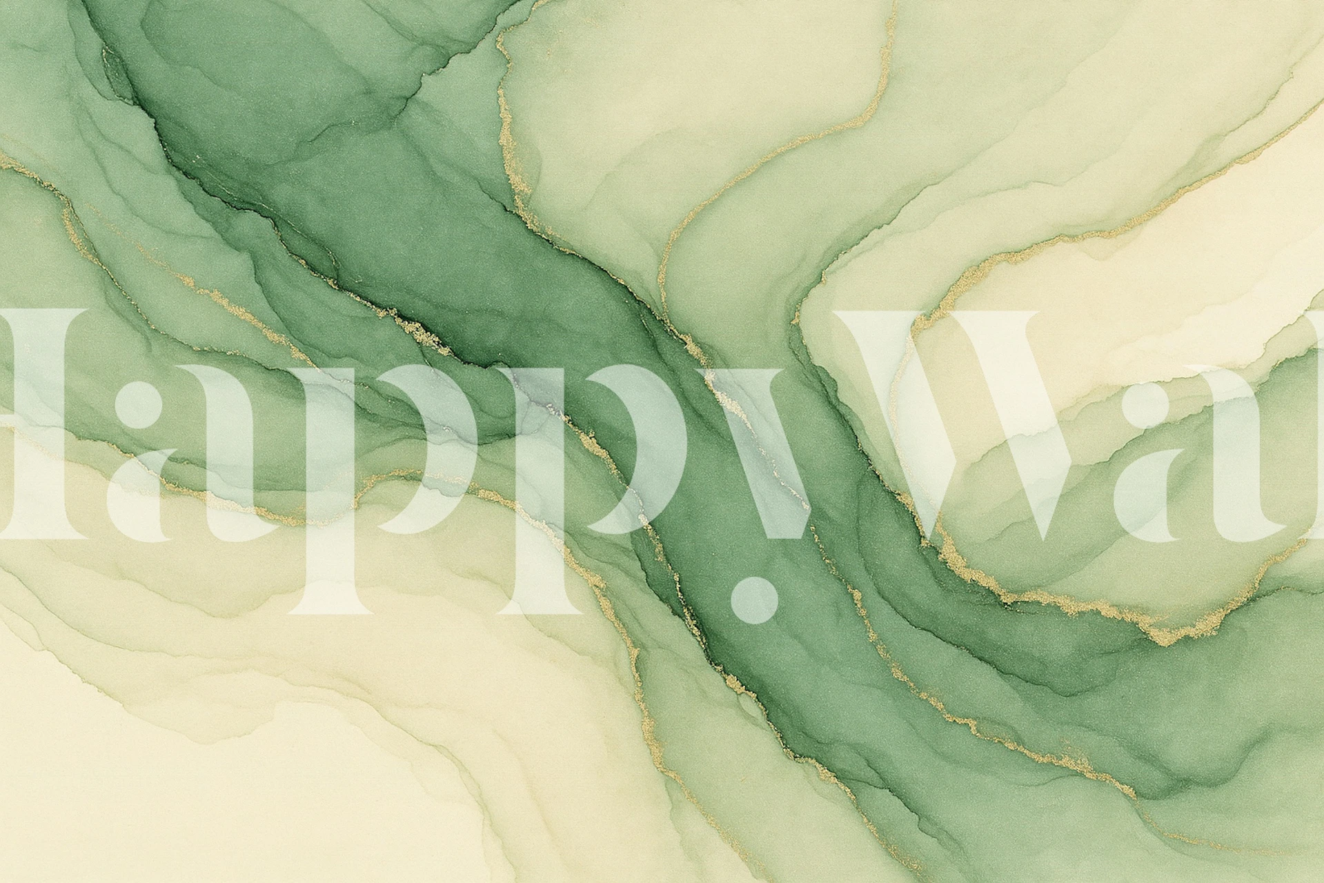 Sage Green Gold Flow wallpaper