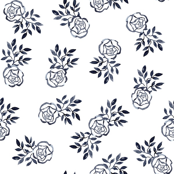 Indigo Watercolor Roses