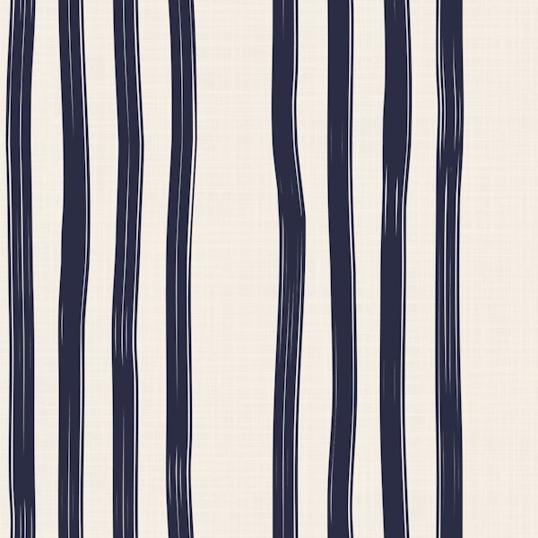 Navy Blue Linen Stripes Small