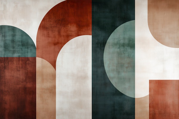 Retro Geometric Arches Terracotta
