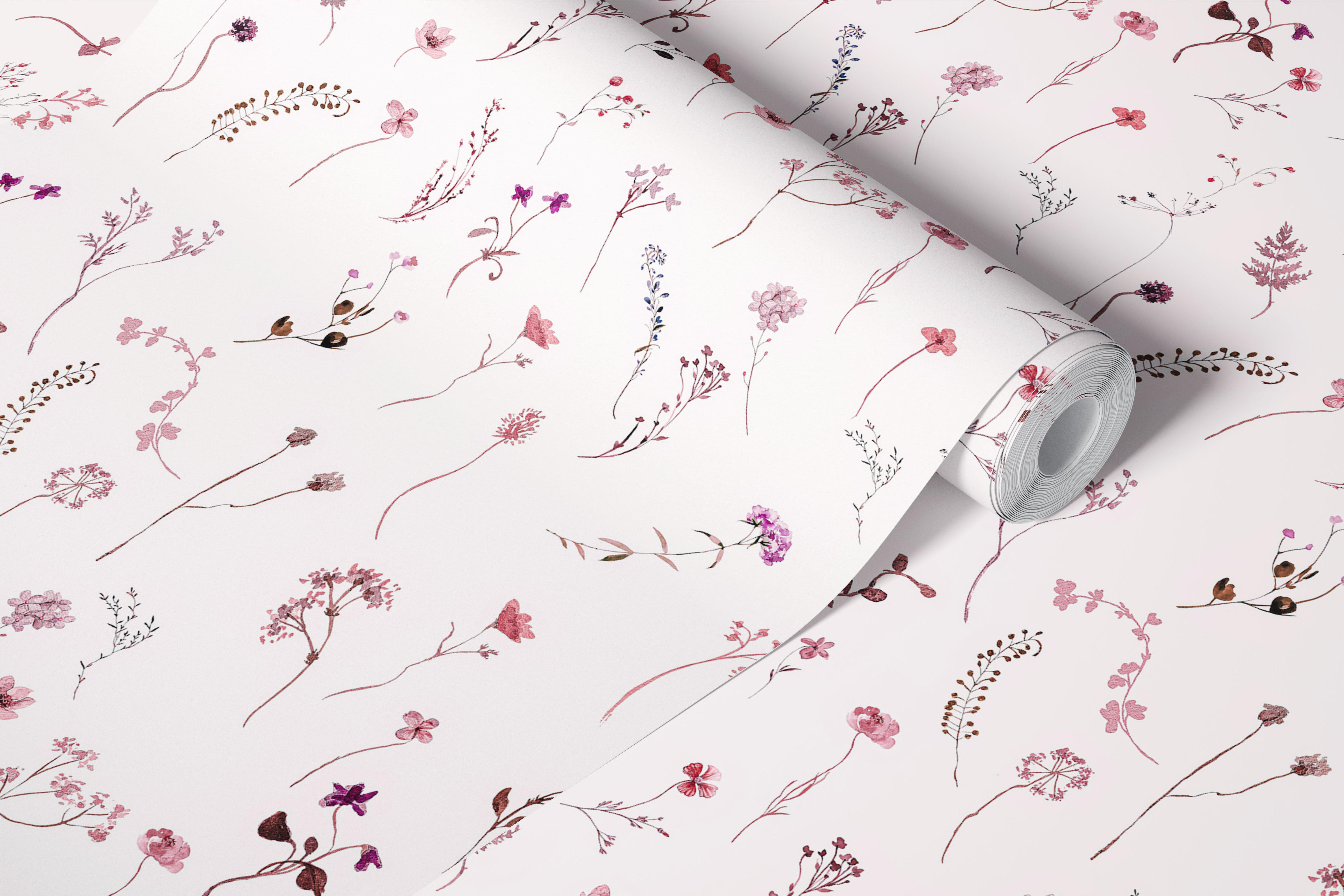 Floral wallpaper in a room setting