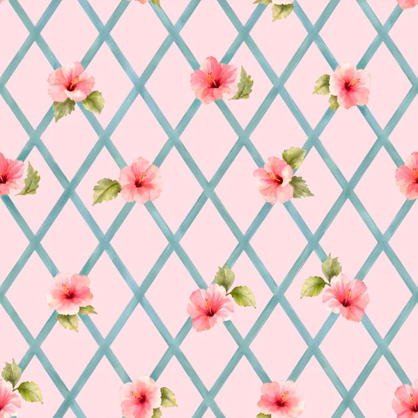 Pink Hibiscus Trellis