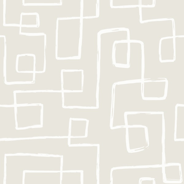 Beige Modern Geometric Lines Pattern L