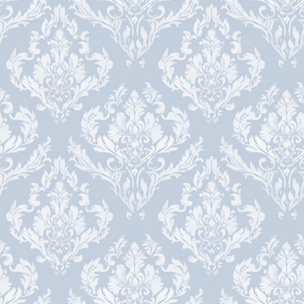 Powder Blue Vintage Damask