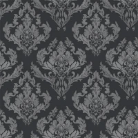Moody Victorian Damask Gray behang