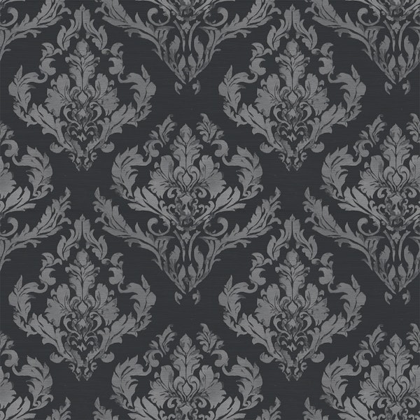 Moody Victorian Damask Gray