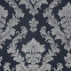 Vintage Silver And Blue Floral Damask