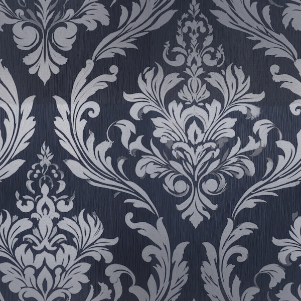 Luxury Damask Damask Navy