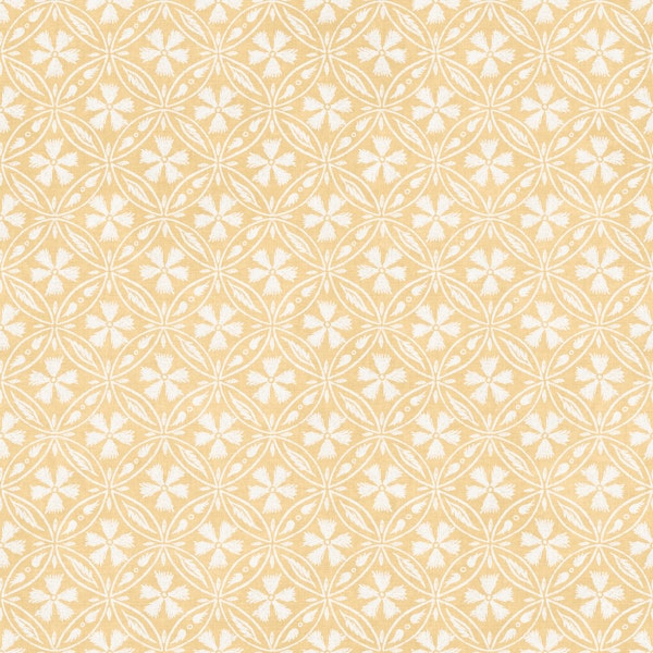 Block Print Rosette sunshine yellow