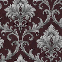 Luxury Burgundy Scroll Floral tapet