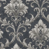 Elegant Baroque Scrollwork Gray papel de parede