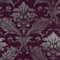 Luxury Damask Deep Purple behang