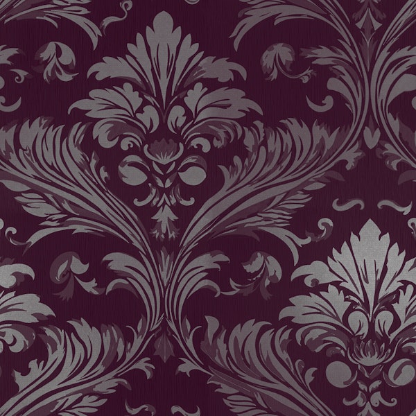 Luxury Damask Deep Purple
