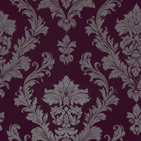 Luxury Plum Botanical Damask tapete