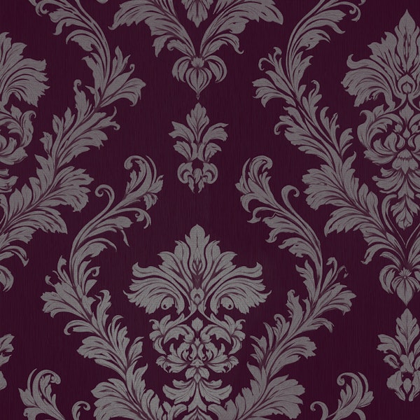 Luxury Plum Botanical Damask