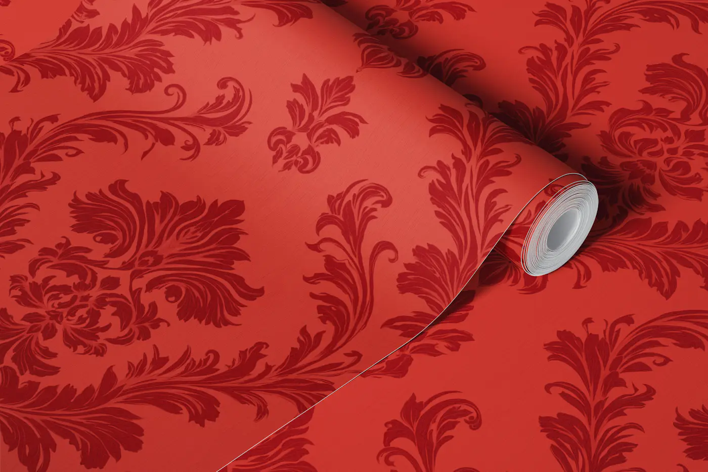 Classic Victorian Damask Red wallpaper roll