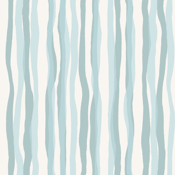 Soft Aqua Wavy Stripes