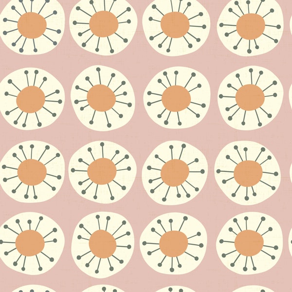 Atomic Starburst Mid Century Pink Geometric