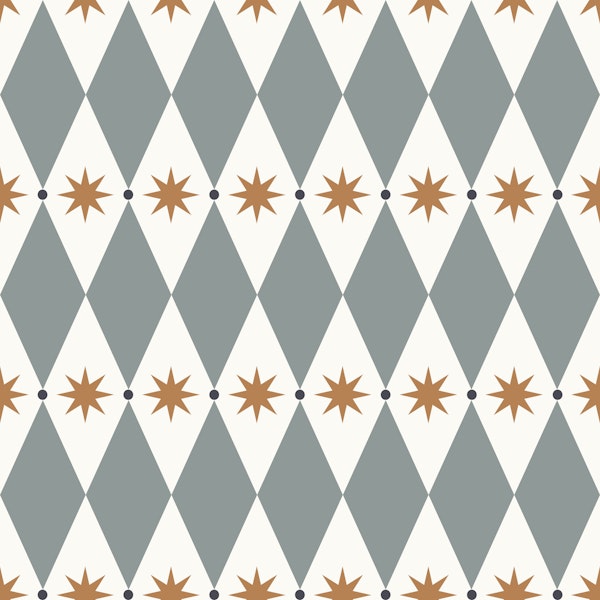 Scandinavian Argyle and Stars Mural