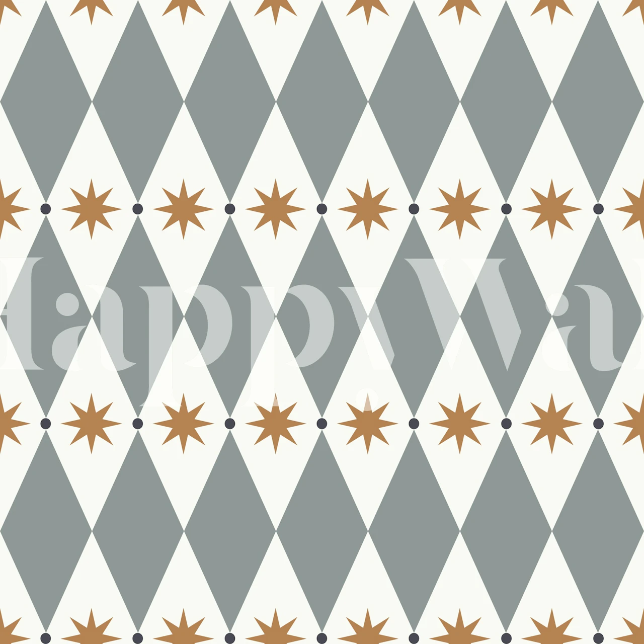 Scandinavian Argyle and Stars wallpaper in a room