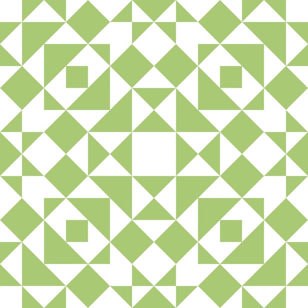 Victorian Tiles Patchwork - Apple green white