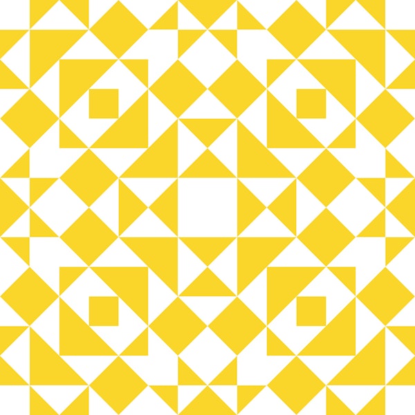Victorian Tiles Patchwork - yellow white S
