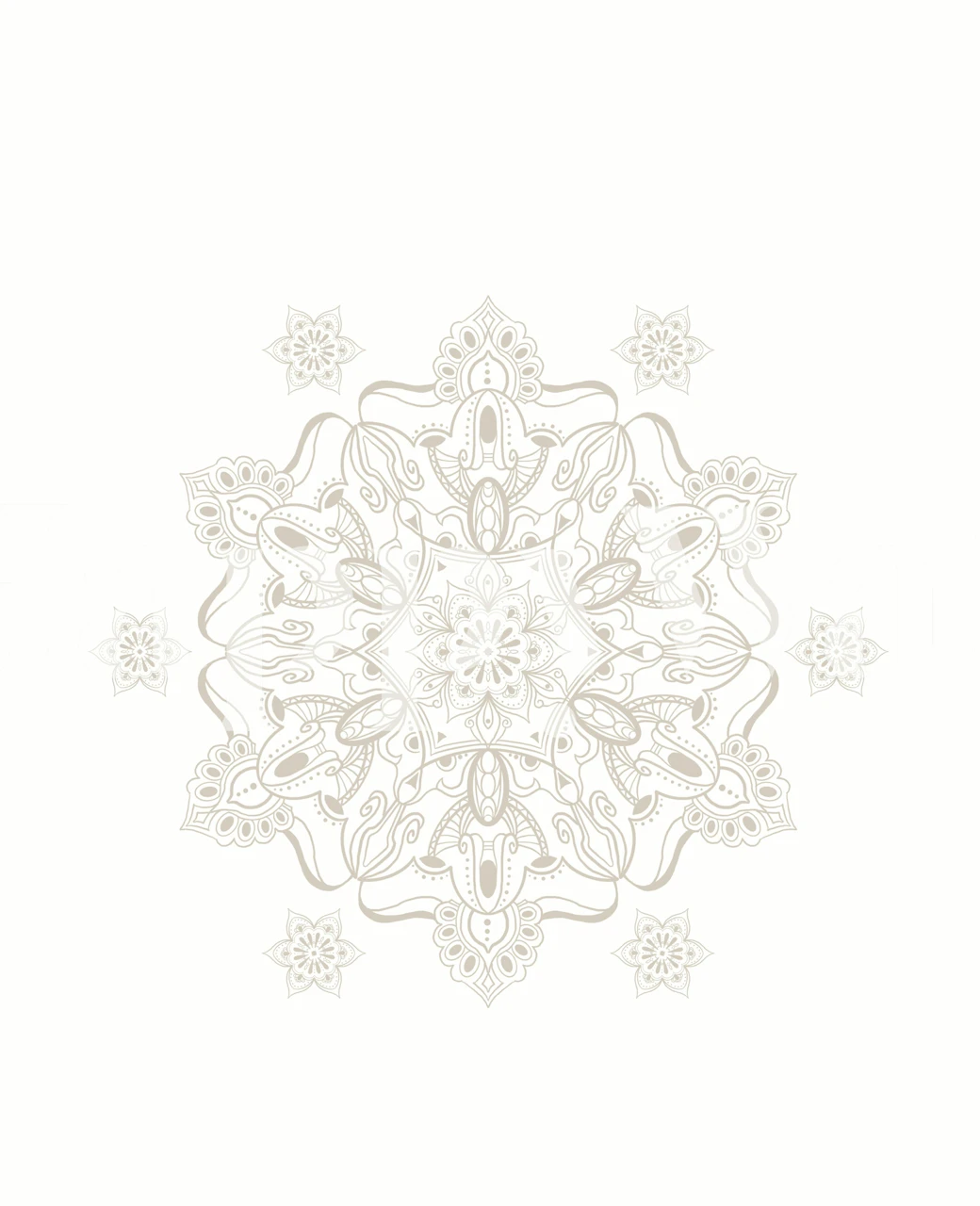 Zen Mandala in Warm Taupe tapet