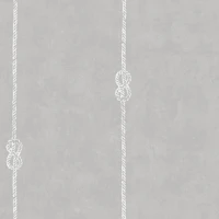 Classic Nautical Rope Stripes - Soft Grey tapete