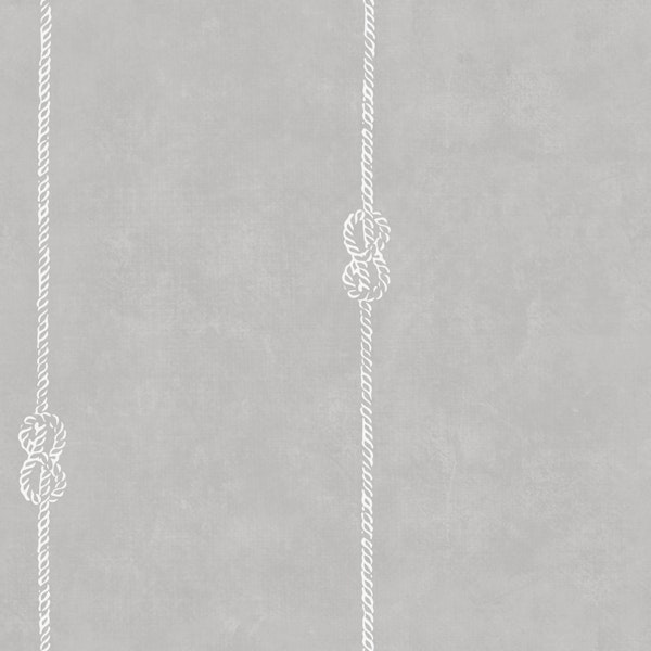 Classic Nautical Rope Stripes - Soft Grey