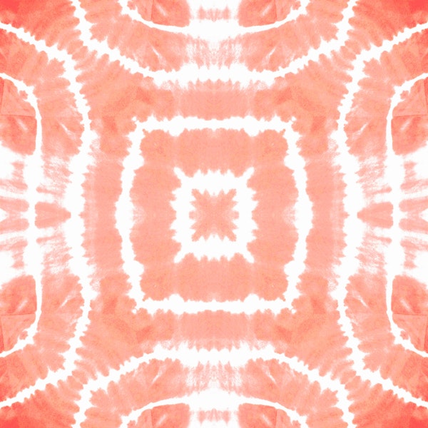 Peachy Tie Dye Mandala Square
