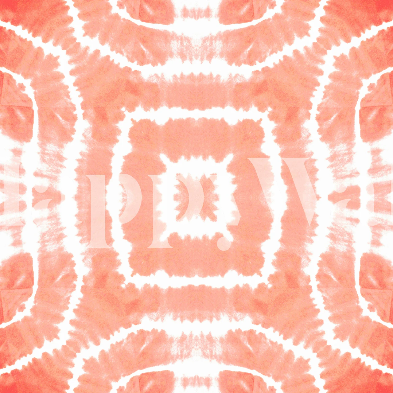 Peachy Tie Dye Mandala Square tapet