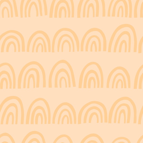 Sunny Peach Rainbow Waves