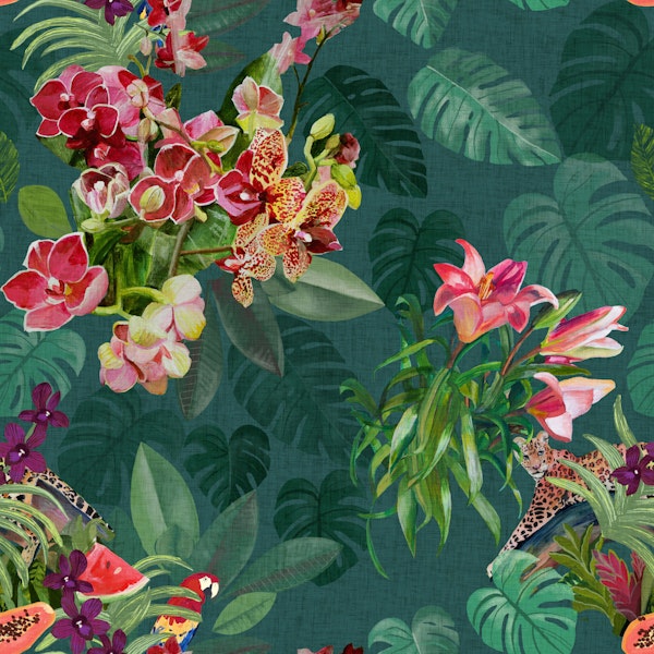 Deep Teal Green Midnight Canopy