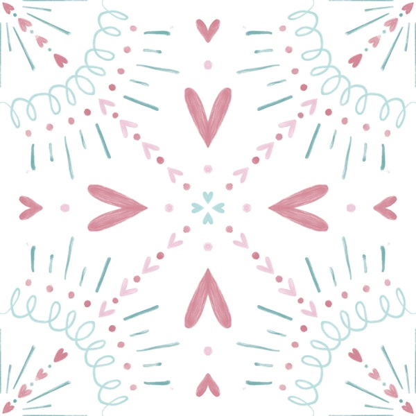 Pastel Heart Kaleidoscope