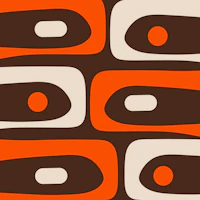 Mid Century Modern Retro 70s Aesthetic Piquet tapetit