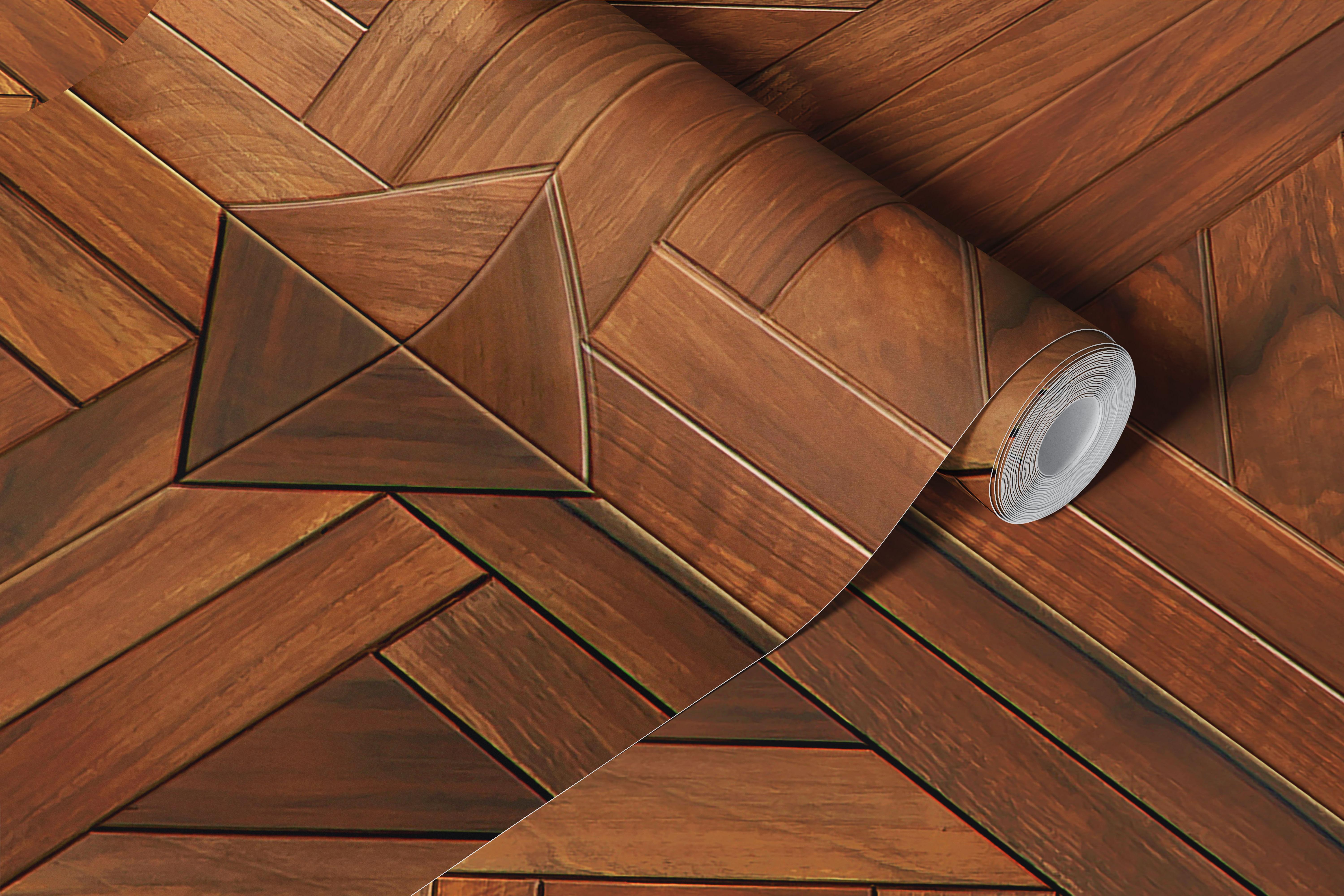 Wood panels wallpaper displayed in a room