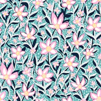 Hand Drawn Pink Garden Blooms wallpaper