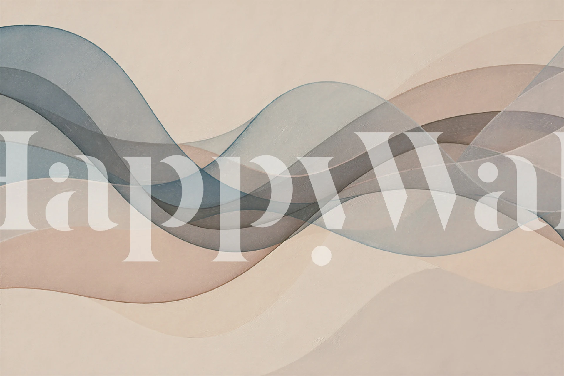 Calm abstract flowing waves wallpaper in a room