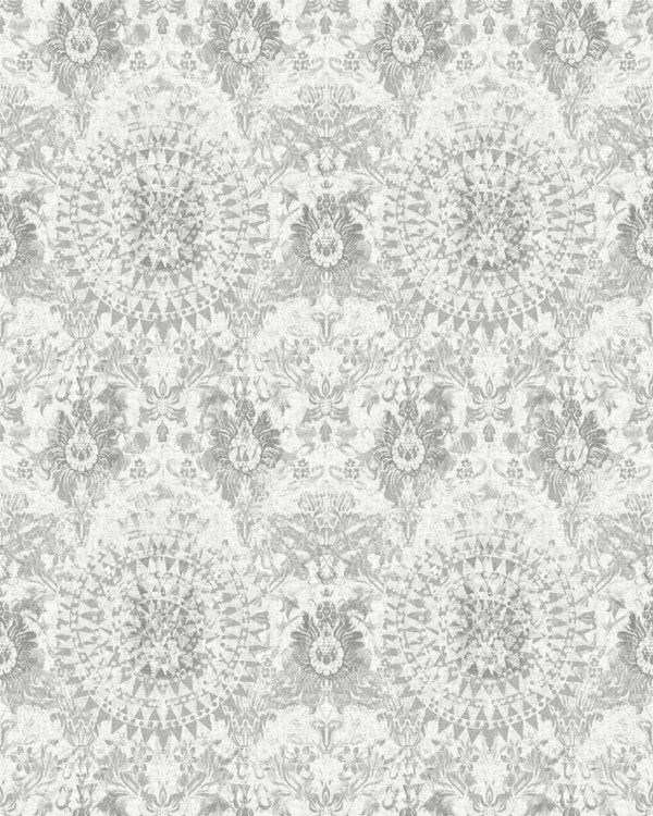 Soft Grey Ornate Medaillon