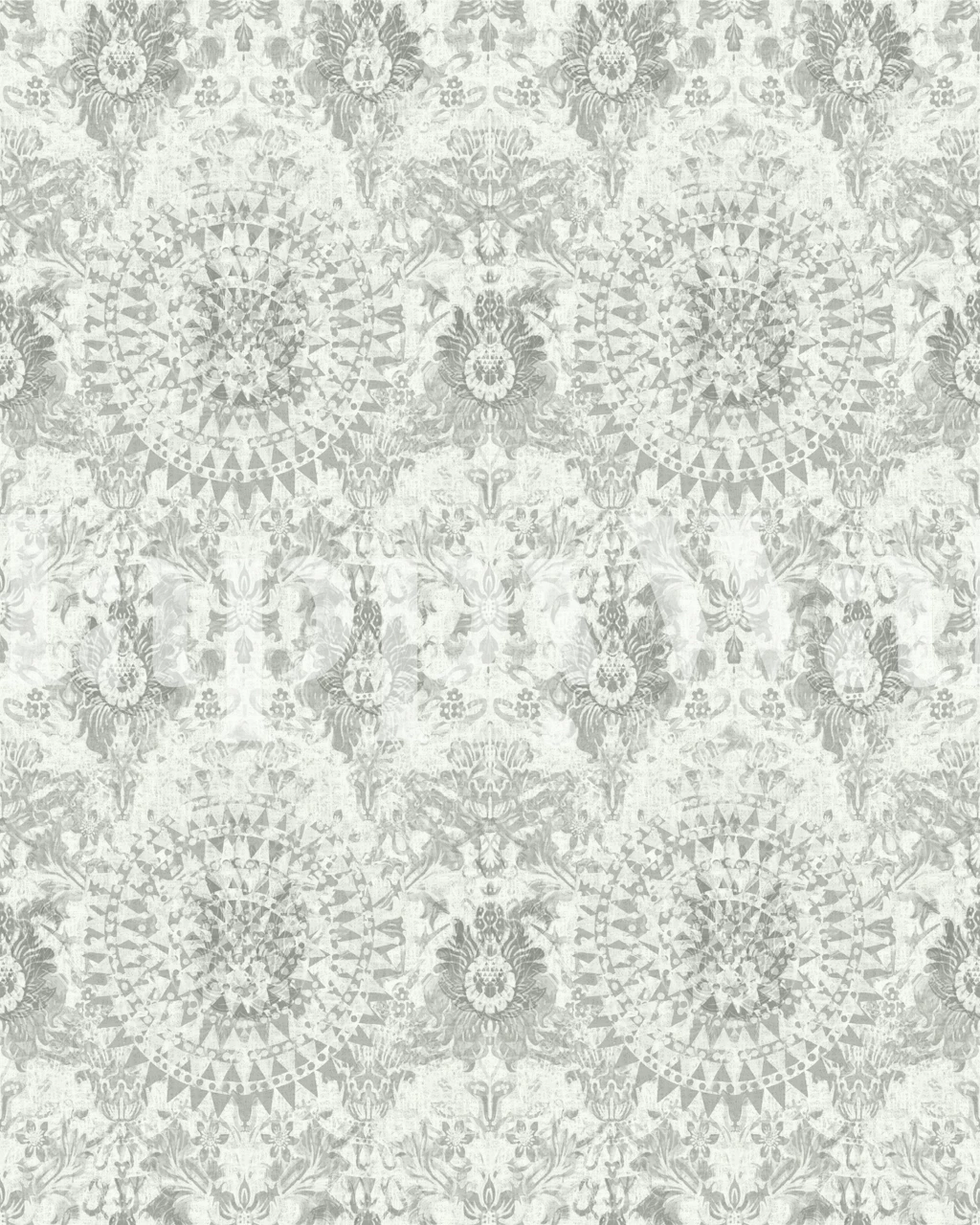 Soft Grey Ornate Medaillon wallpaper