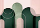 Mid Century Arches in Sage and Blush