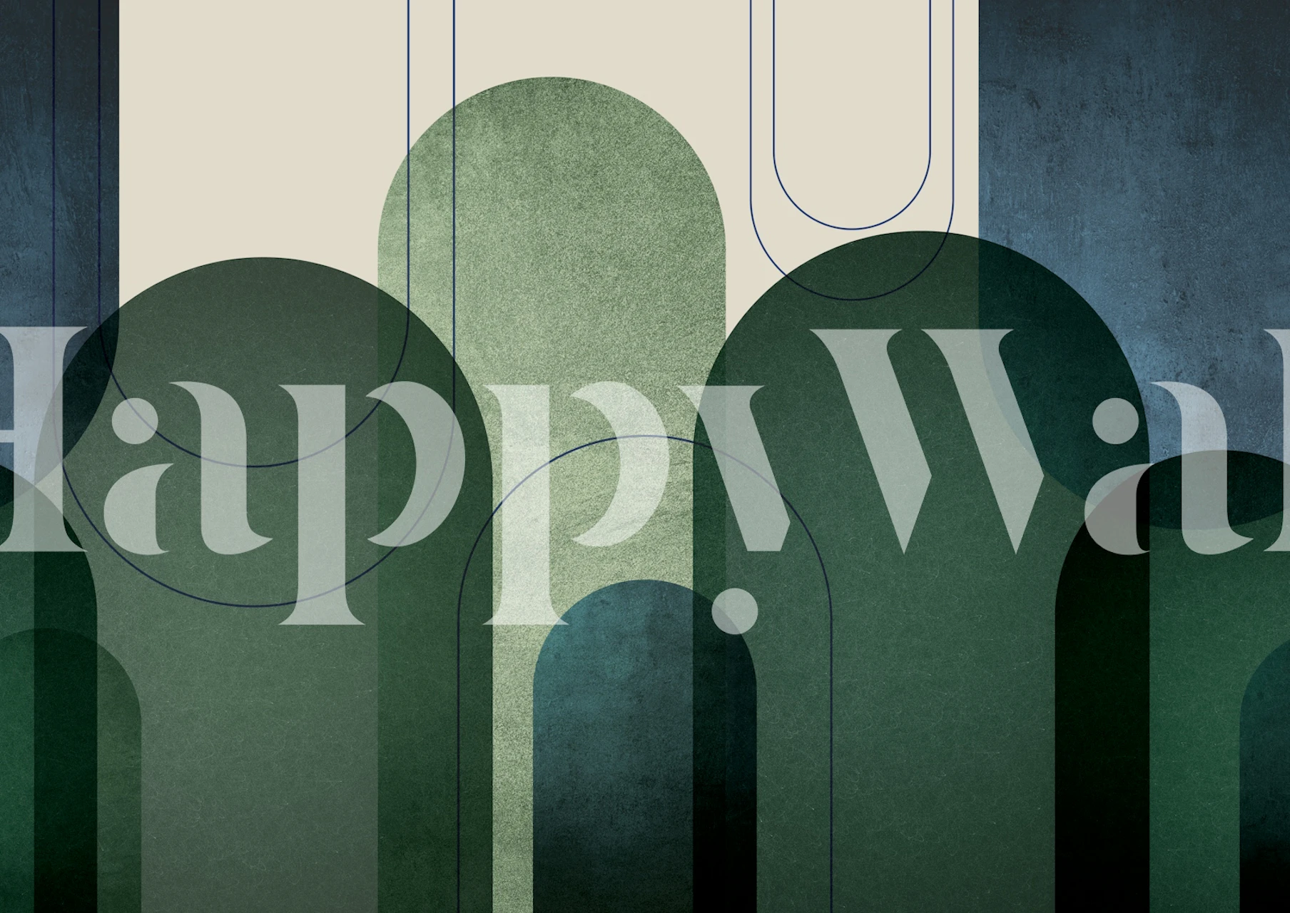Moody Emerald Archways wallpaper
