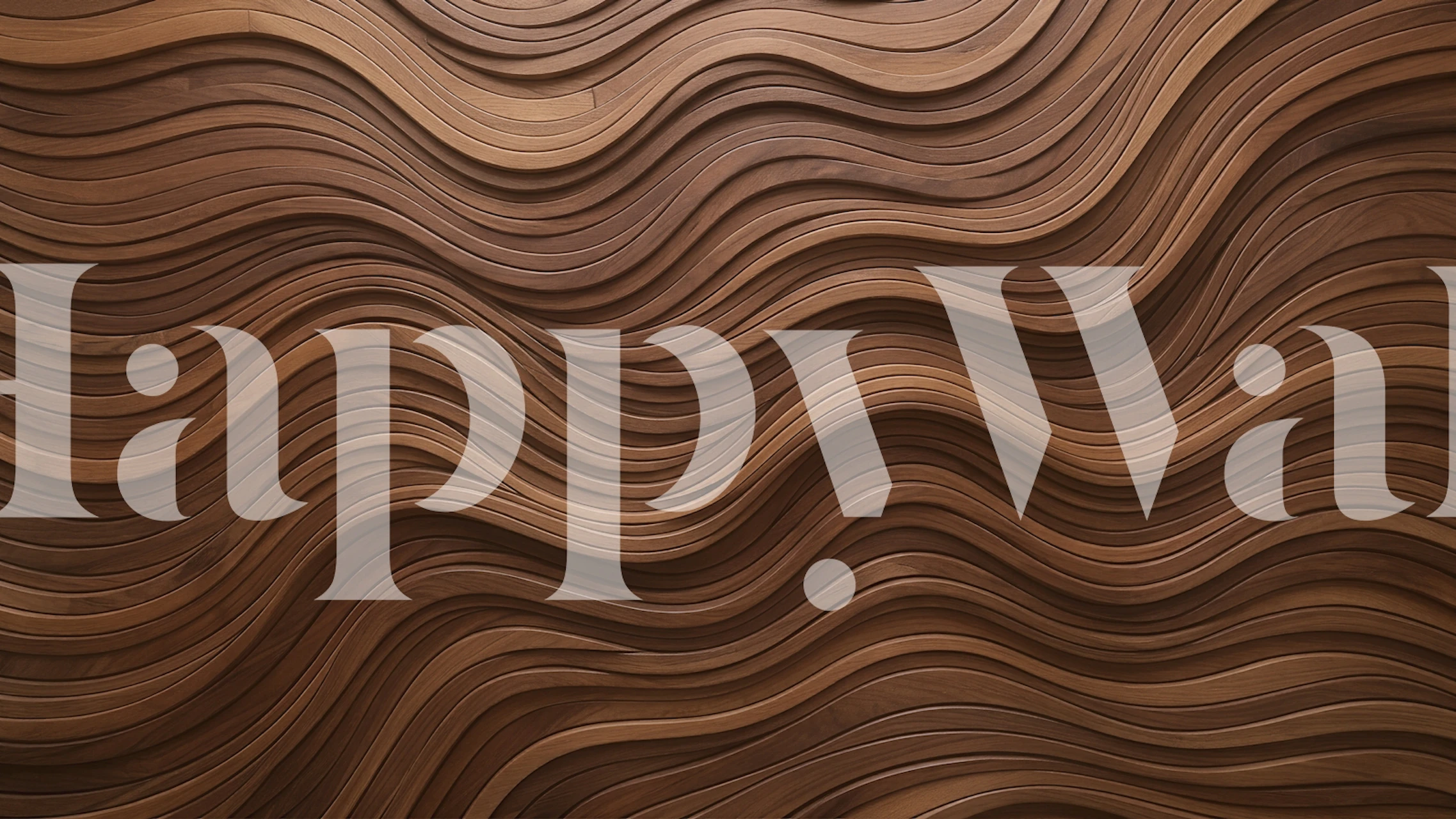 Walnut Wood Wave Texture wallpaper in a room