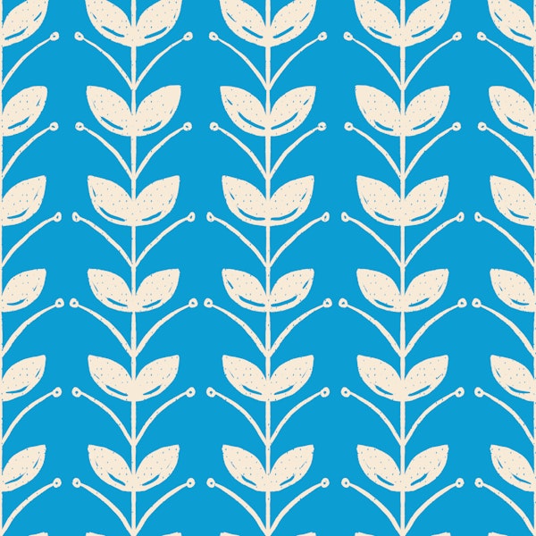 Nordic Botanical Trellis Wheat in Blue