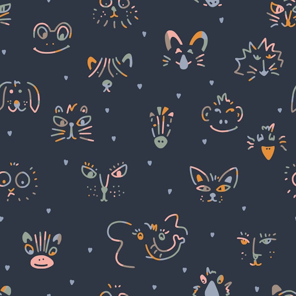 Cute animal faces dark moody